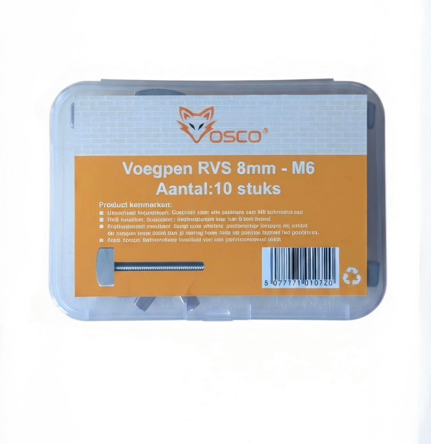 10 Stuks Voegpennen RVS 8 mm - M6 - Vosco®