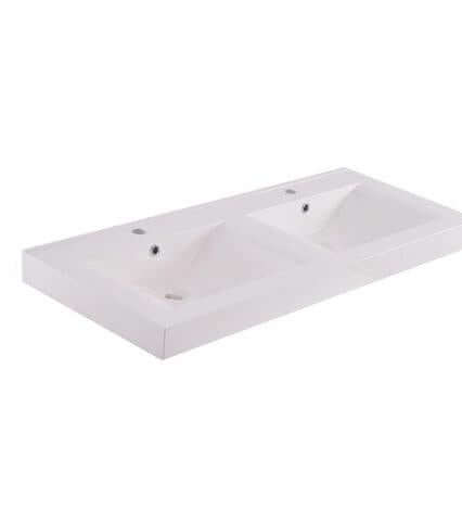 Sigid Badkamermeubelset Wiesbaden 120x46x58 cm MDF Hoogglans Wit (2 Kraangaten, 4 Laden)