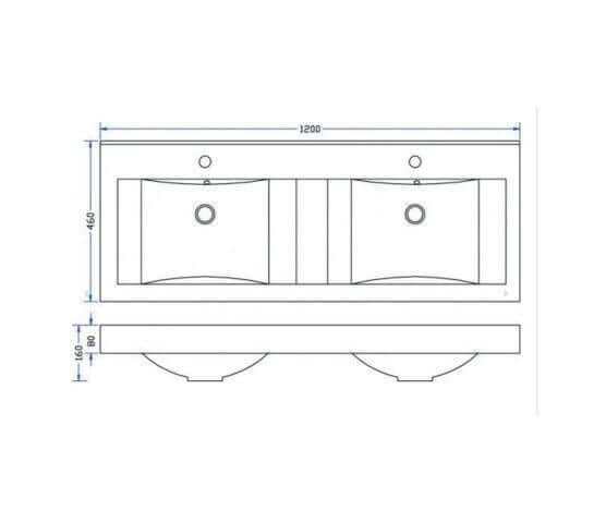 Sigid Badkamermeubelset Wiesbaden 120x46x58 cm MDF Hoogglans Wit (2 Kraangaten, 4 Laden)