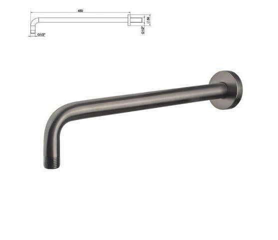 Caral Inbouw Regendoucheset Wiesbaden met Rechthoekige Wanduitlaat in Gunmetal PVD Coating (Inclusief Inbouwonderdelen)