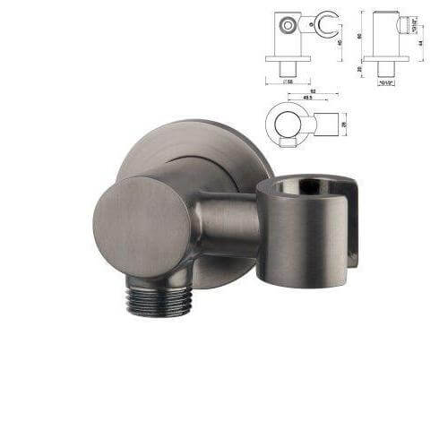 Caral Inbouw Regendoucheset Wiesbaden met Rechthoekige Wanduitlaat in Gunmetal PVD Coating (Inclusief Inbouwonderdelen)