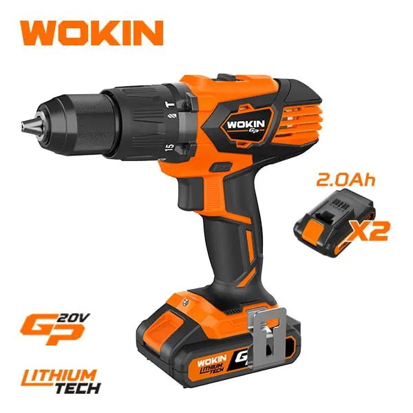 Wokin 20V Klopboor-/Schroefmachine | 55Nm, 2x 2.0Ah Accu & Koffer