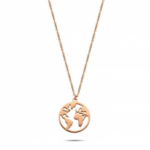 World necklace rosé gold